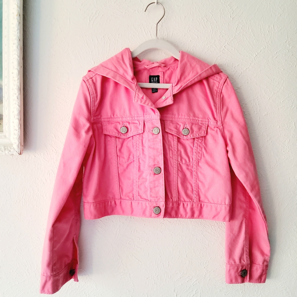 GAP Kid's - Pink Denim Hooded Jacket